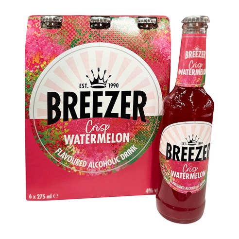 Bacardi Breezer Tropical Water Melon 27.5cl [6 Pack]  right side image