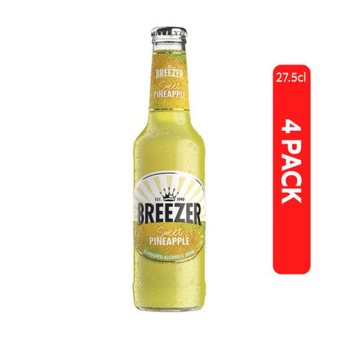 Bacardi Breezer Tropical Pineapple 27.5cl [4 Pack] - BMMI Shops same day alcohol home delivery