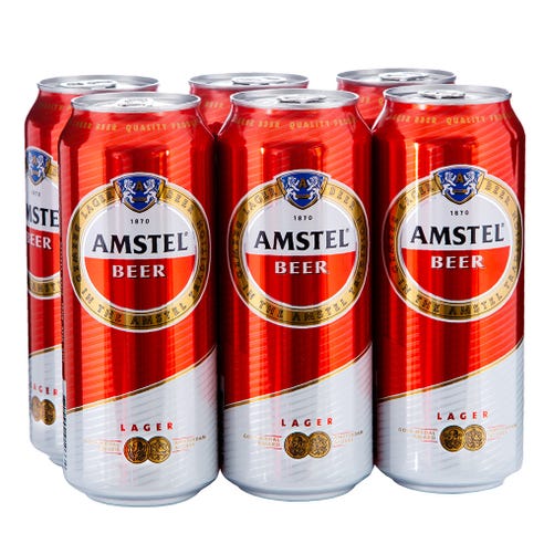 Amstel Cans 50cl [6 Pack] - BMMI Shops same day alcohol home delivery