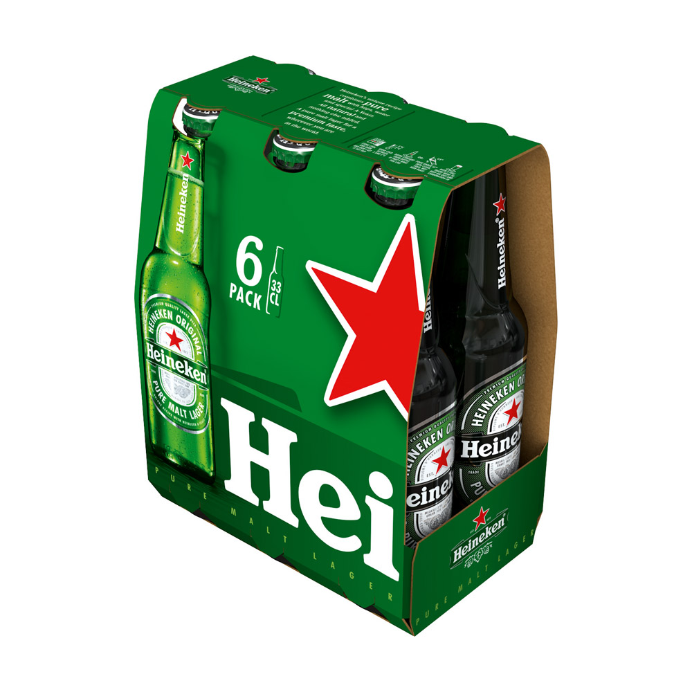 Heineken Bottles 33cl [6 Pack] - BMMI Shops same day alcohol home delivery