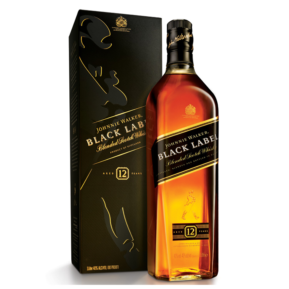 Johnnie Walker Black Label Non Refillable 1L, Spirits 