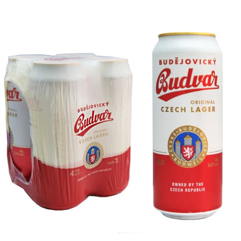 Budvar Cans 50cl [4 Pack] - BMMI Shops same day alcohol home delivery