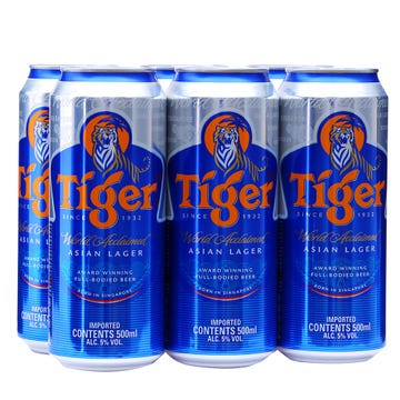 Tiger Beer can 50cl [6 Pack] - BMMI Shops same day alcohol home delivery