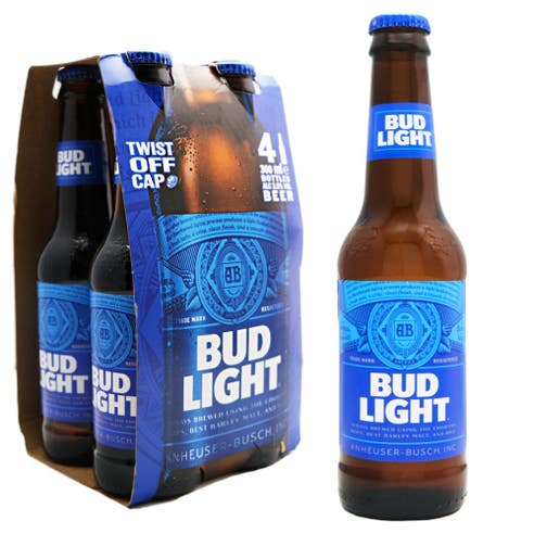 Bud Light BottleÃ‚Â 30cl (4 Pack) - BMMI Shops same day alcohol home delivery