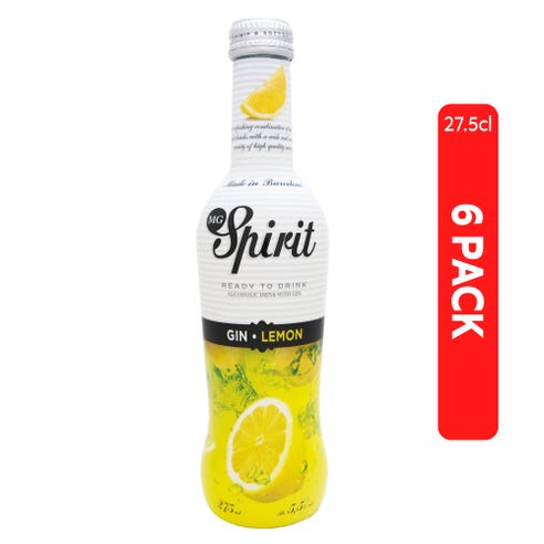 Mg Spirits Gin Lemon 27.5cl [6 Pack] - BMMI Shops same day alcohol home delivery