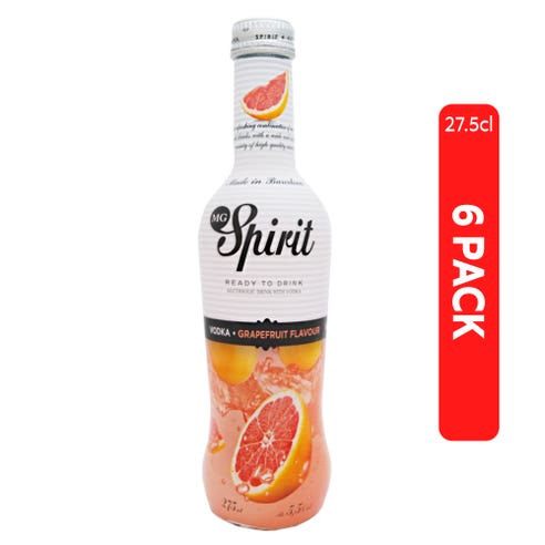 Mg Spirits Vodka Grapefruit 27.5cl [6 Pack] - BMMI Shops same day alcohol home delivery