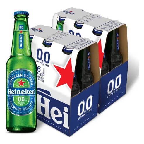 Heineken 0.0 Non-Alcoholic Beer Bottles 33cl [12 Pack]  product front image