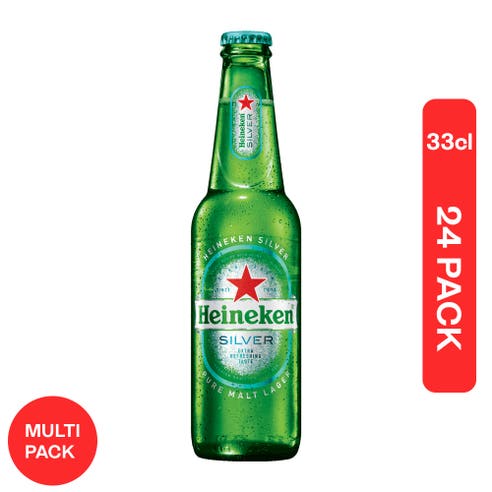 Heineken Silver Bottle 33cl [24 Pack] - BMMI Shops same day alcohol home delivery