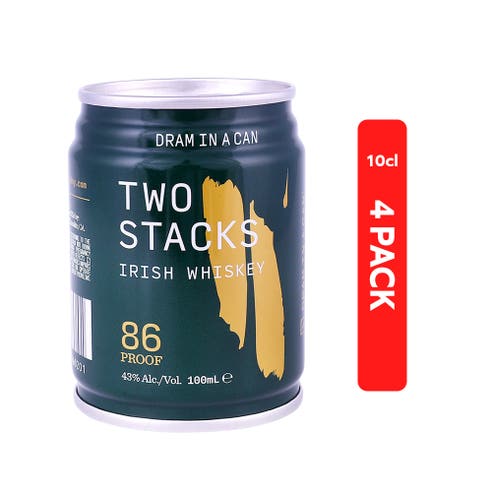 Two Stacks Blended Irish Whiskey Cans 10cl [4 Pack] - BMMI Shops same day alcohol home delivery