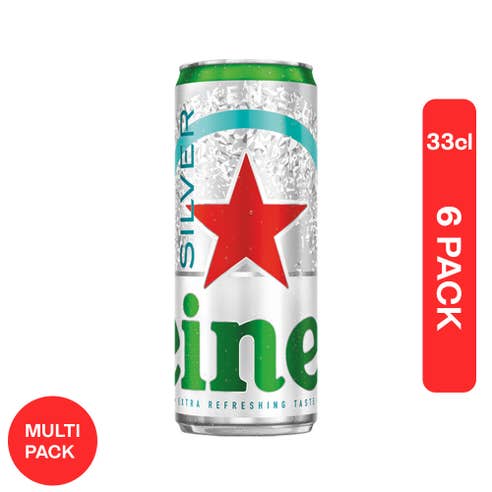 Heineken Silver Can 33cl [6 pack] - BMMI Shops same day alcohol home delivery