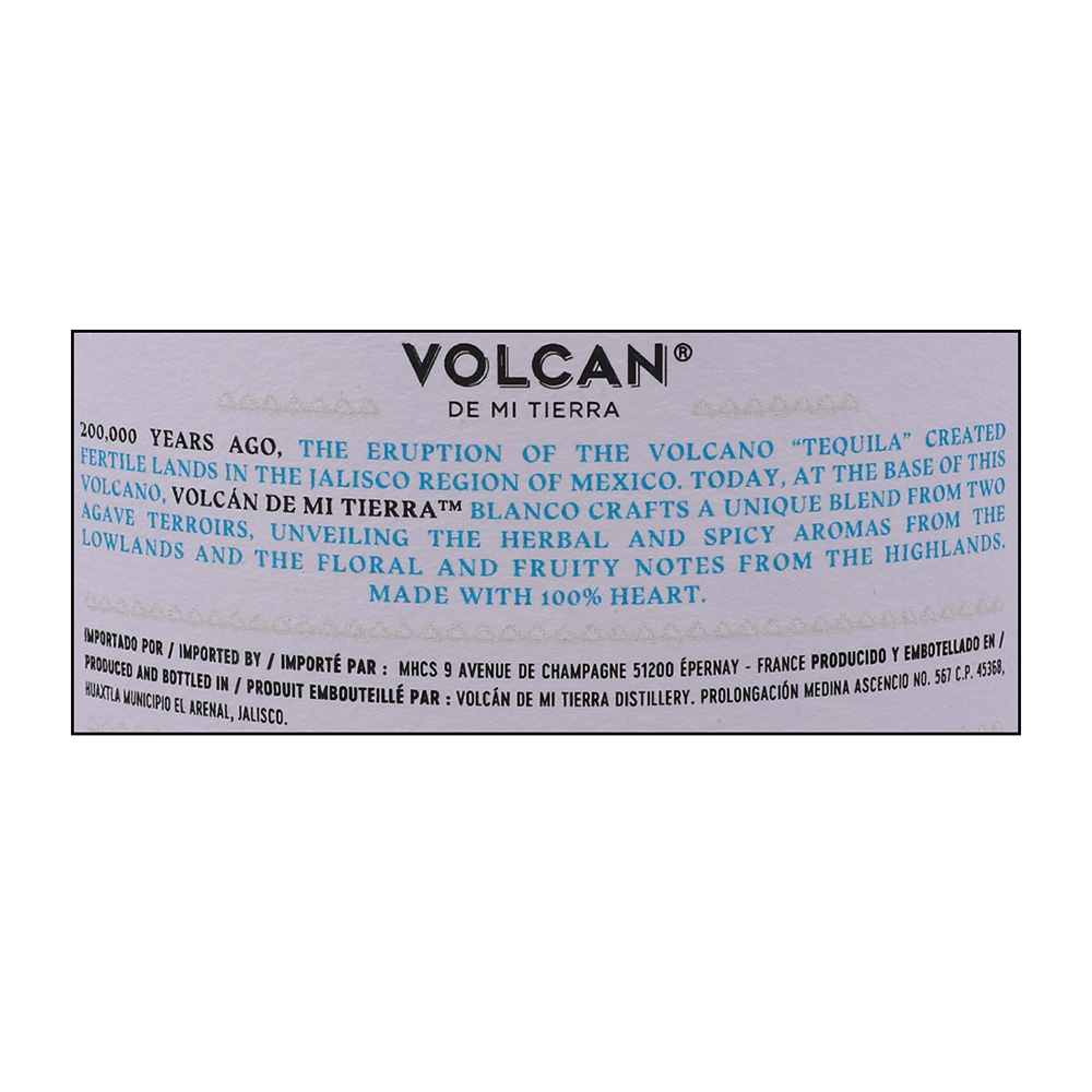 Volcan De Mi Tierra Blanco Tequila 70cl product info image