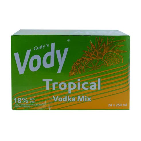 Cody's Vody Tropical Vodka Mix 25cl [Case of 24] - BMMI Shops same day alcohol home delivery