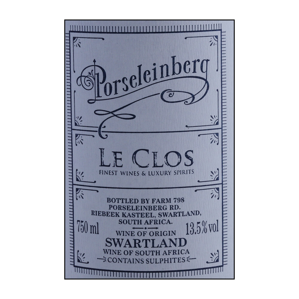 Porseleinberg Syrah 75cl  right side image