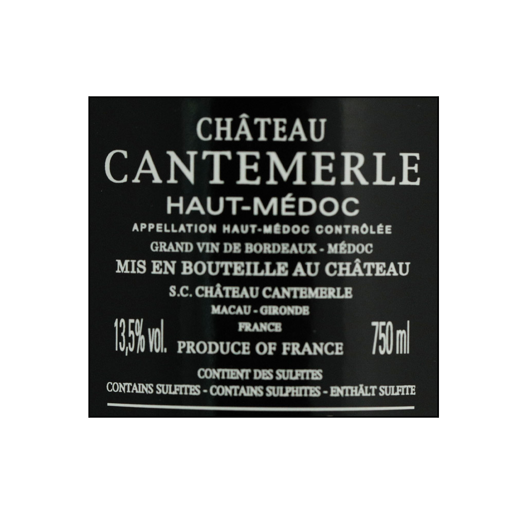 Chateau Cantemerle Haut Medoc Grand Cru Classe 75cl  right side image
