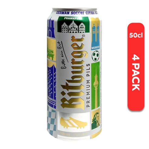 Bitburger Euro Edition Can 50clx4 - BMMI Shops same day alcohol home delivery