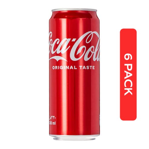 Coke Sleek Can 330ml [6 Pack] - BMMI Shops same day alcohol home delivery