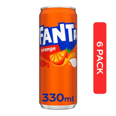 Fanta Orange Sleek Can 330ml [6 Pack] - BMMI Shops same day alcohol home delivery