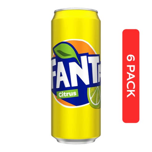 Fanta Citrus Sleek Can 330ml [6 Pack] - BMMI Shops same day alcohol home delivery