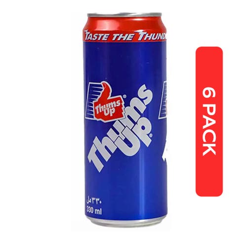 Thums Up Np Sleek Can 330ml [6 Pack] - BMMI Shops same day alcohol home delivery