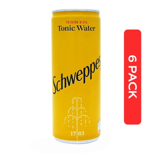 Schweppes Tonic Water 250ml [6 Pack] - BMMI Shops same day alcohol home delivery