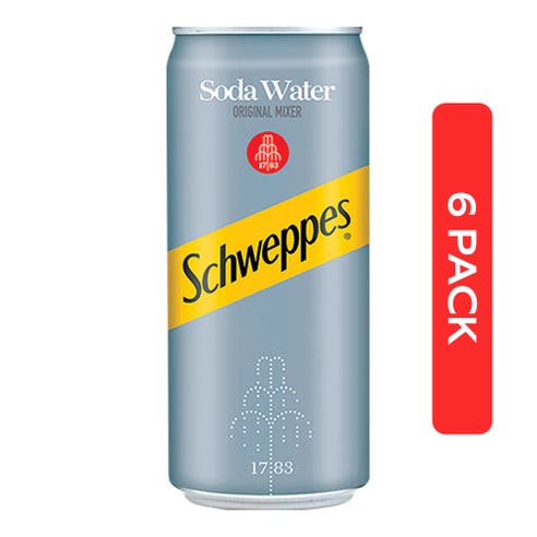 Schweppes Soda Water 250ml [6 Pack] - BMMI Shops same day alcohol home delivery