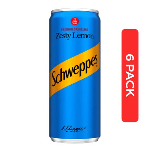 Schweppes Zesty Lemon 253ml [6 Pack] - BMMI Shops same day alcohol home delivery
