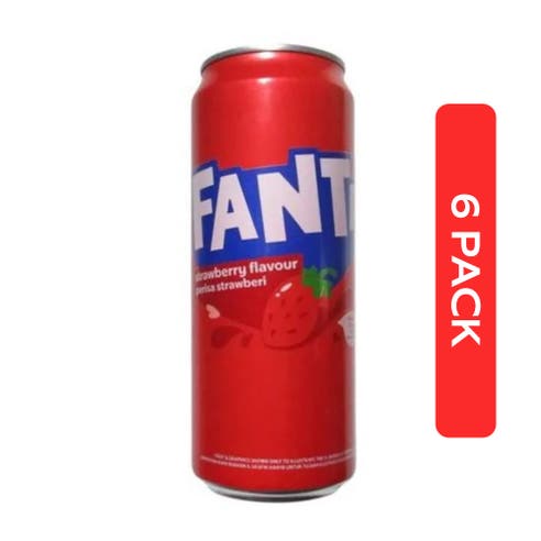Fanta Strawberry Sleek Can 330ml [6 Pack] - BMMI Shops same day alcohol home delivery
