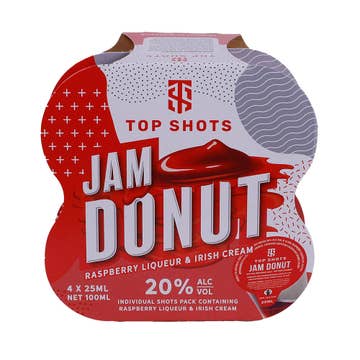 Top Shots Jam Donut Raspberry 2.5cl [4 Pack]