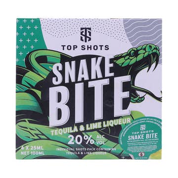 Top Shots Snake Bite Tequila 2.5cl [4 Pack]