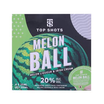 Top Shots Vodka Melon Ball 2.5cl [4 Pack]