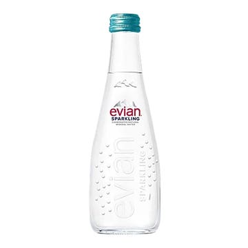Evian Sparkling Water Glass 330ml