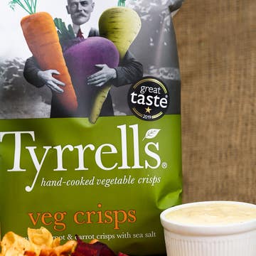 Would you like some cheesy caramelized onion dip with your Tyrrell's?